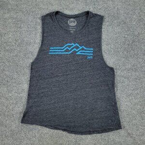 Jelt Tank Top Shirt Girl's XL Gray Logo Graphic Round Neck Sleeveless Top Youth